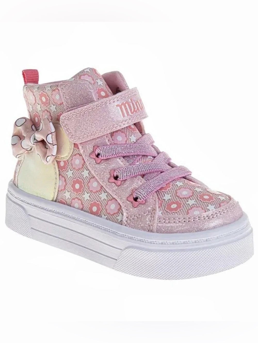 Minnie's Kids Pink Floral High-Top Sneakers